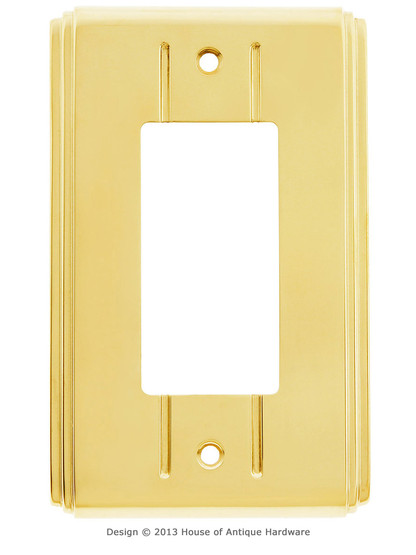 Streamline GFI / Decora Cover Plate - Single Gang in Unlacquered Brass.